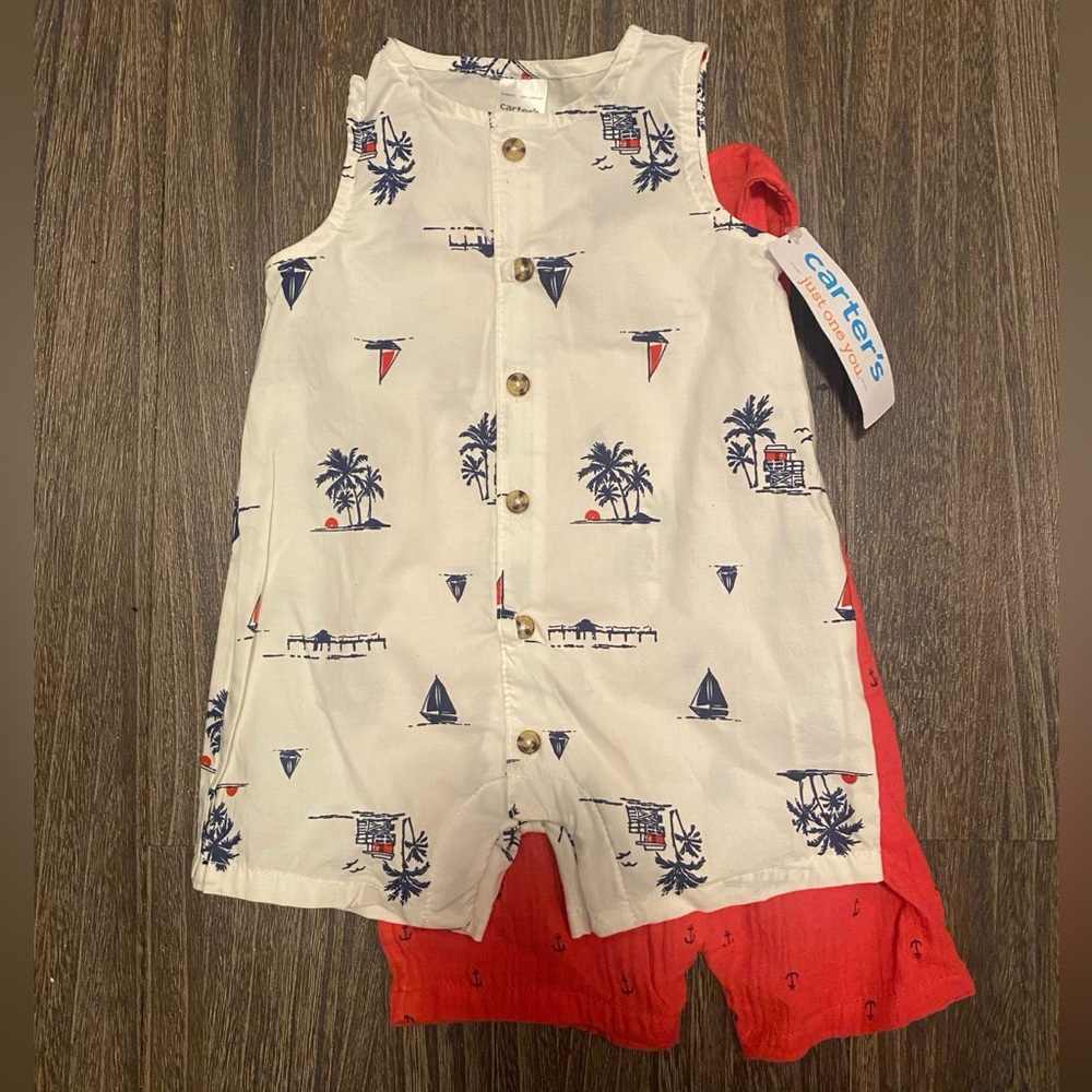 Carter’s Just One You Baby Boys Crab Romper 2 Piece Set